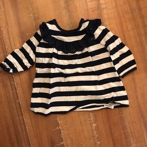 3-6 mo gap laced and striped blouse